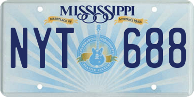 MS license plate NYT688
