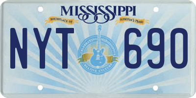 MS license plate NYT690