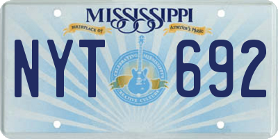 MS license plate NYT692