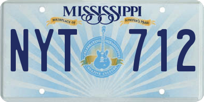 MS license plate NYT712