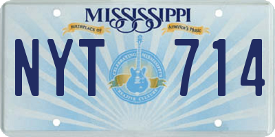 MS license plate NYT714