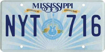 MS license plate NYT716