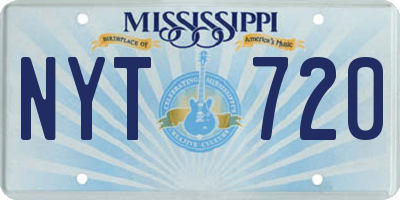 MS license plate NYT720