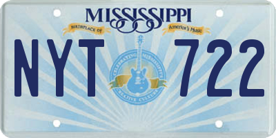 MS license plate NYT722