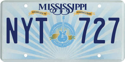 MS license plate NYT727