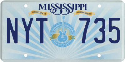 MS license plate NYT735