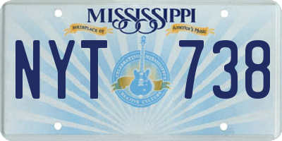 MS license plate NYT738
