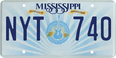 MS license plate NYT740