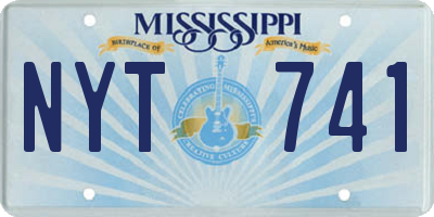 MS license plate NYT741