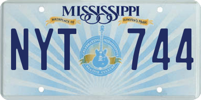 MS license plate NYT744