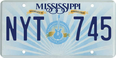 MS license plate NYT745