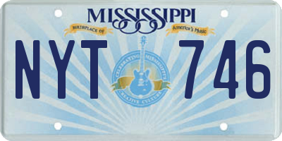 MS license plate NYT746