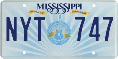 MS license plate NYT747