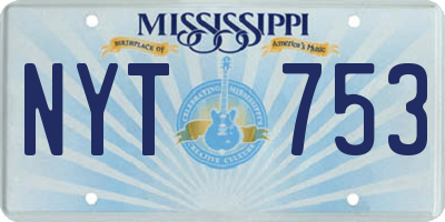 MS license plate NYT753
