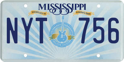 MS license plate NYT756