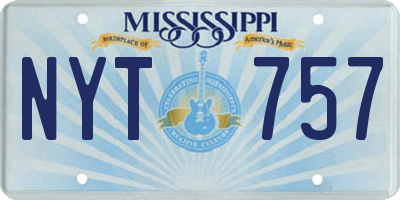 MS license plate NYT757
