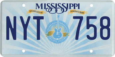 MS license plate NYT758