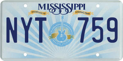 MS license plate NYT759