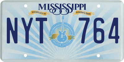 MS license plate NYT764