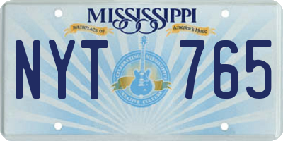 MS license plate NYT765