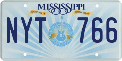 MS license plate NYT766