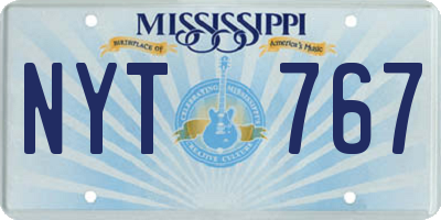 MS license plate NYT767