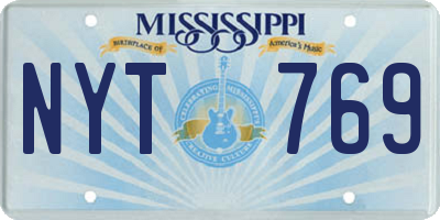 MS license plate NYT769