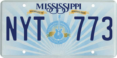 MS license plate NYT773