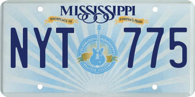 MS license plate NYT775