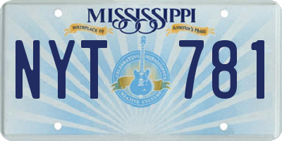 MS license plate NYT781