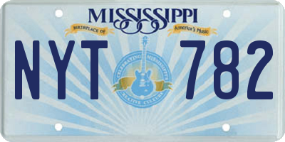 MS license plate NYT782