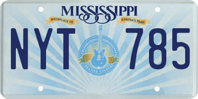 MS license plate NYT785