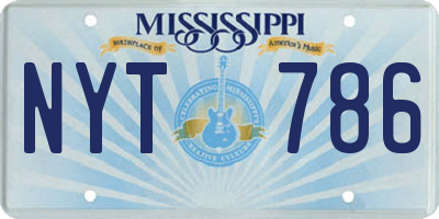 MS license plate NYT786