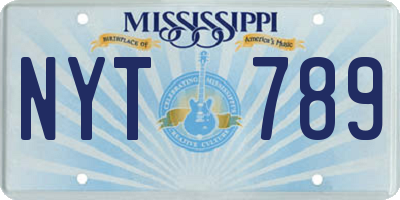 MS license plate NYT789