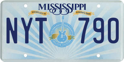 MS license plate NYT790