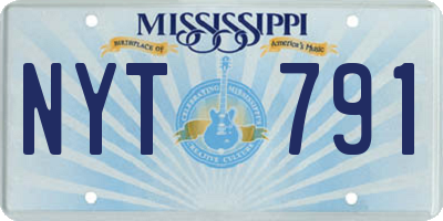 MS license plate NYT791