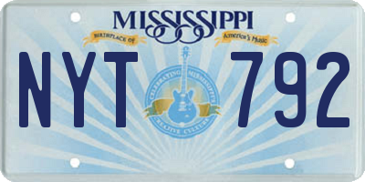 MS license plate NYT792