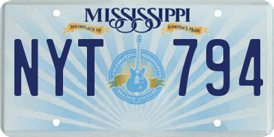 MS license plate NYT794