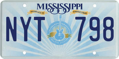 MS license plate NYT798