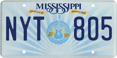 MS license plate NYT805