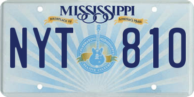 MS license plate NYT810