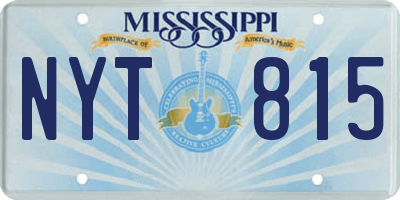 MS license plate NYT815