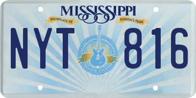 MS license plate NYT816