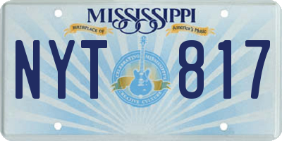 MS license plate NYT817
