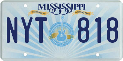 MS license plate NYT818
