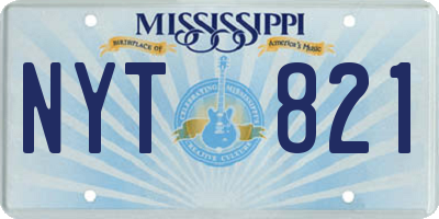 MS license plate NYT821