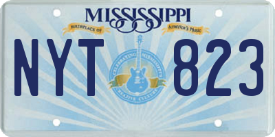 MS license plate NYT823