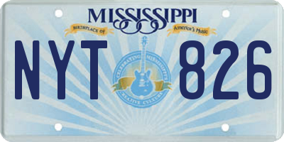 MS license plate NYT826