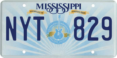 MS license plate NYT829