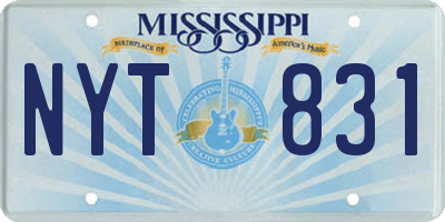MS license plate NYT831